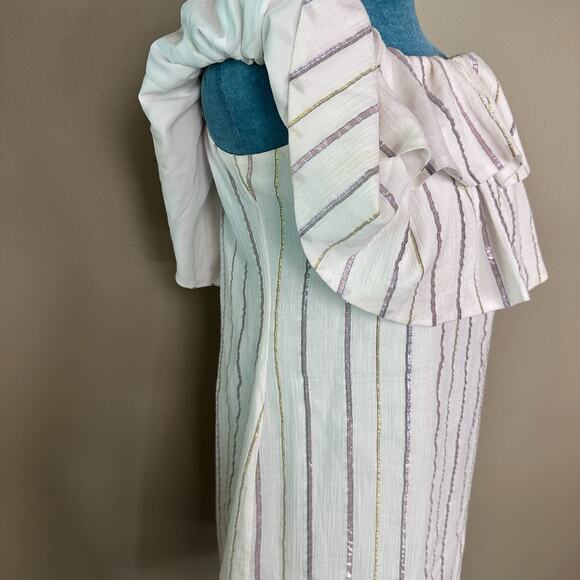 Charles Henry Nordstroms Women S Off-Shoulder Striped Ruffle Mini Dress - Picture 3 of 16